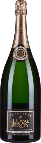 Große Flasche eines Champagners mit grünem Glas, eleganter goldener Kapsel und schwarzem Etikett mit goldenen Akzenten.