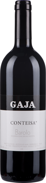 Dunkle Weinflasche mit schwarzem Etikett oben und weißem Etikett unten, schlichtes modernes Design.