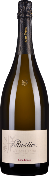 Eine elegante Weinflasche mit grünlichem Glas und goldfarbener Schrift auf schwarzer Kapsel. Das Etikett ist cremefarben mit stilvoller Schrift und dezentem Traubensymbol.