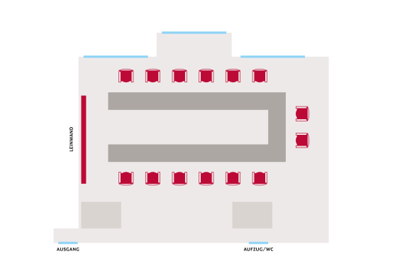 U Tafel fuer 14 Personen